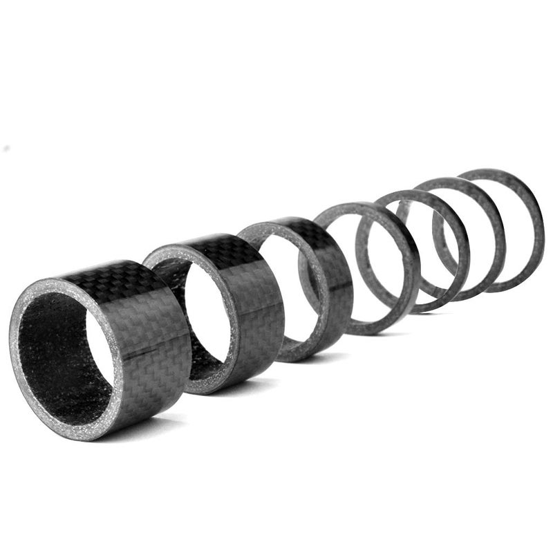 Fengek 15 Pcs Headset Spacer for Bicycle, 7 Sizes Carbon Fiber Road Bicycle Stem Headset Spacers Kit for 1-1/8 Inch Stem, 1mm 2mm 3mm 5mm 10mm 15mm 20mm - Image 4